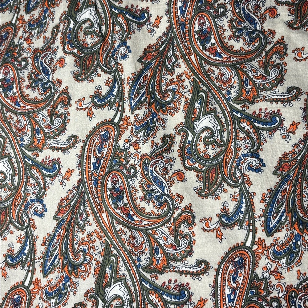 Multicolor Paisley Cotton Shirt bold pearl snap button front western long sleeve - Picture 10 of 12